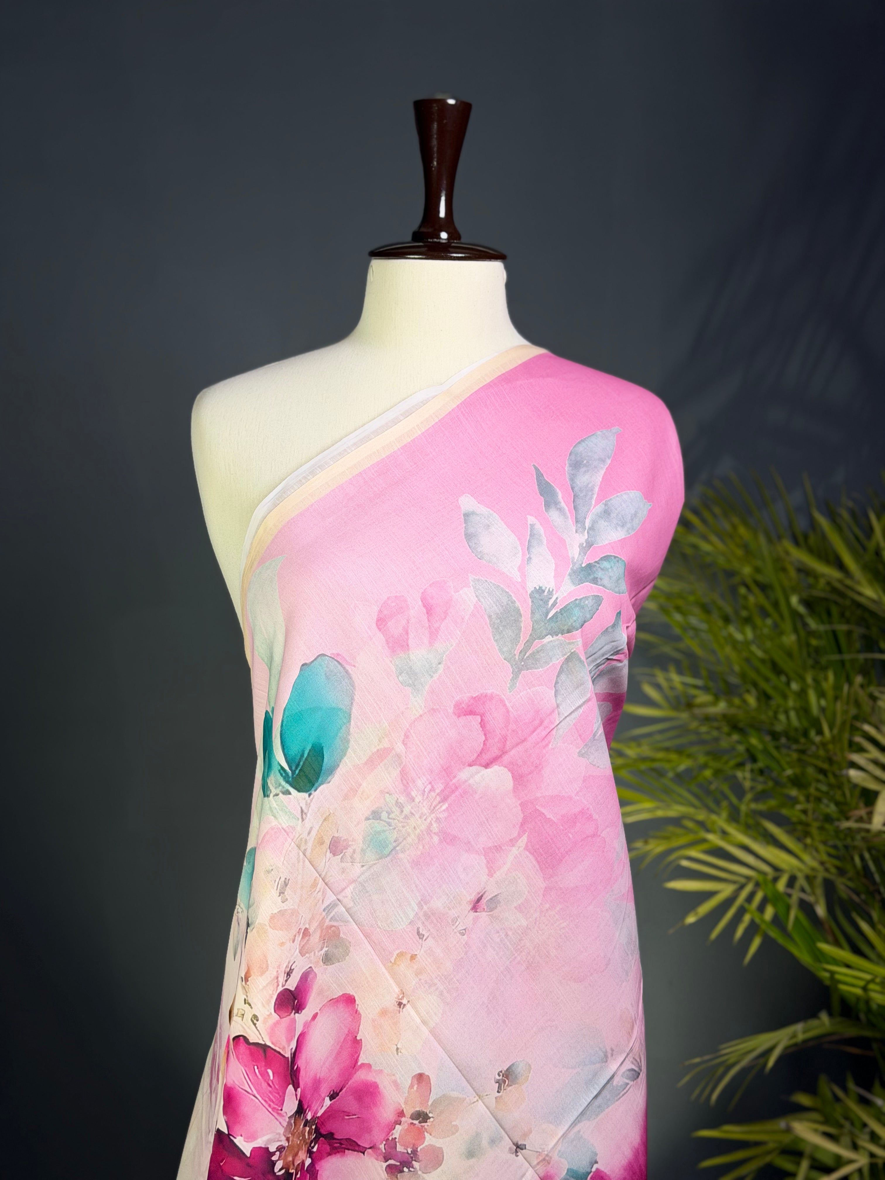 Ethereal Bloom Zam Zam Print Lawn Dupatta