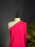 Crimson Radiance Chikan Kari Summer Shawl