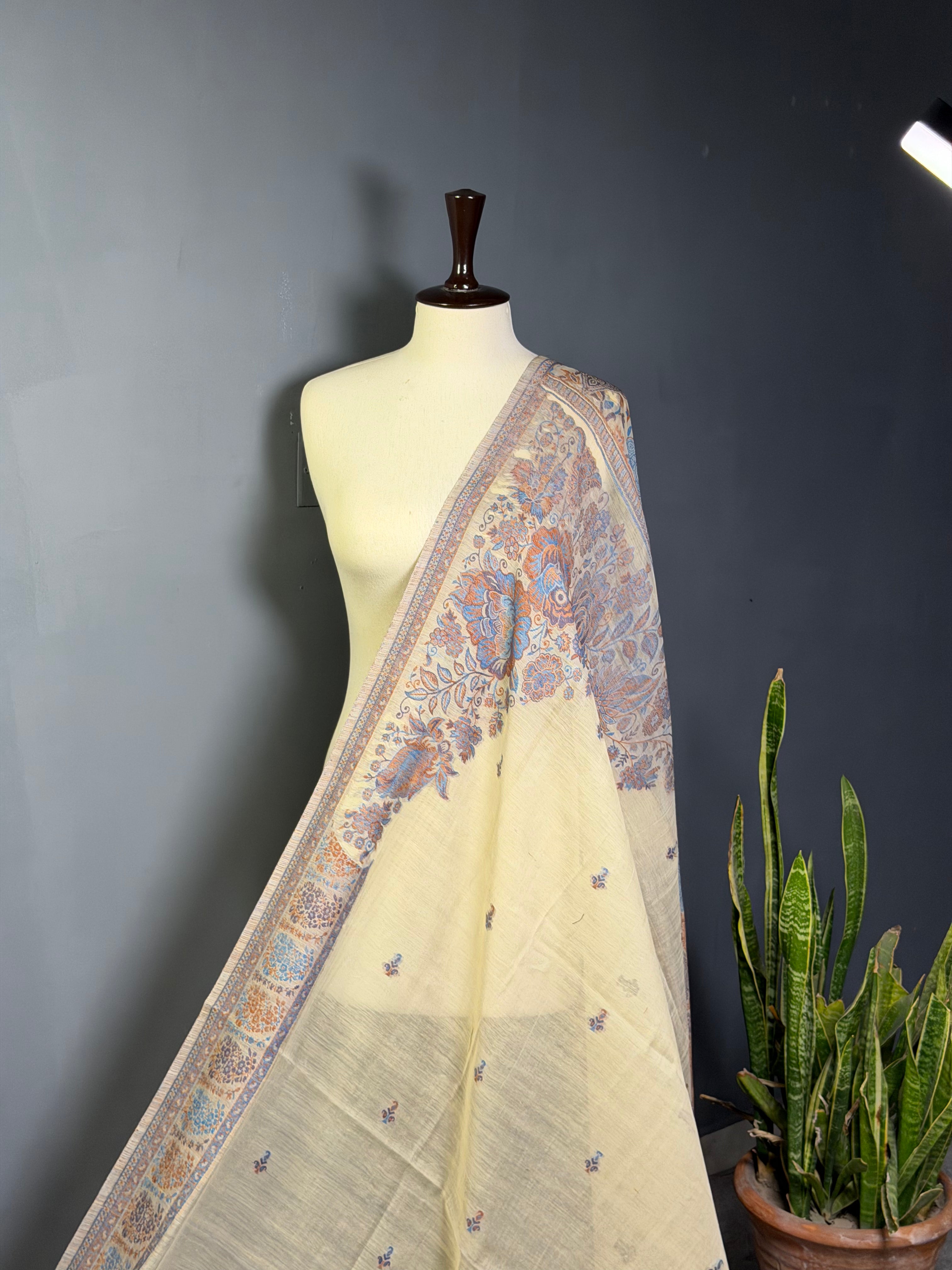 Pastel Bloom Lawn Kani Jacquard Shawl