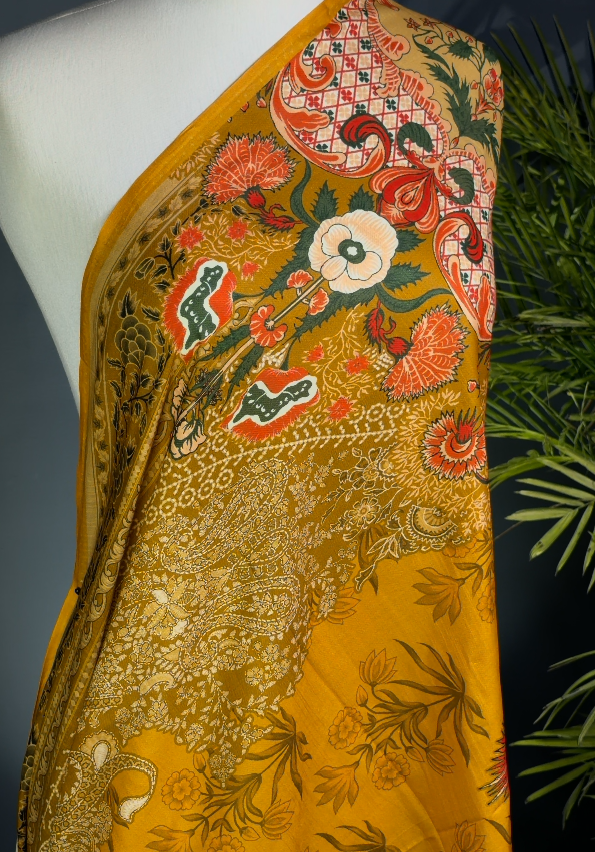 Golden Ochre Floral Symphony