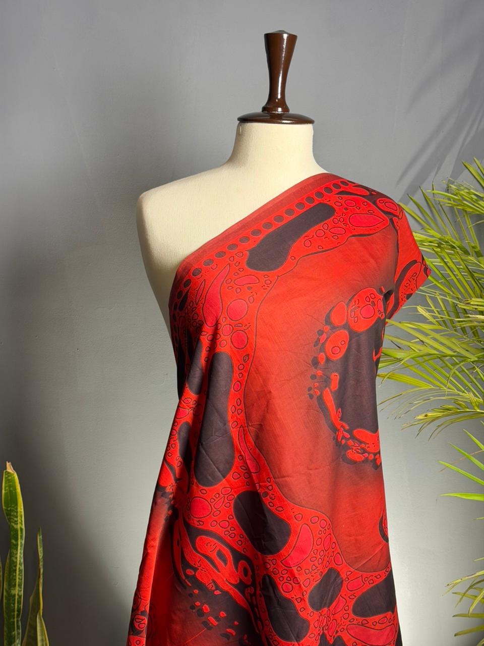 Sienna Lava Zam Zam Print Lawn Dupatta