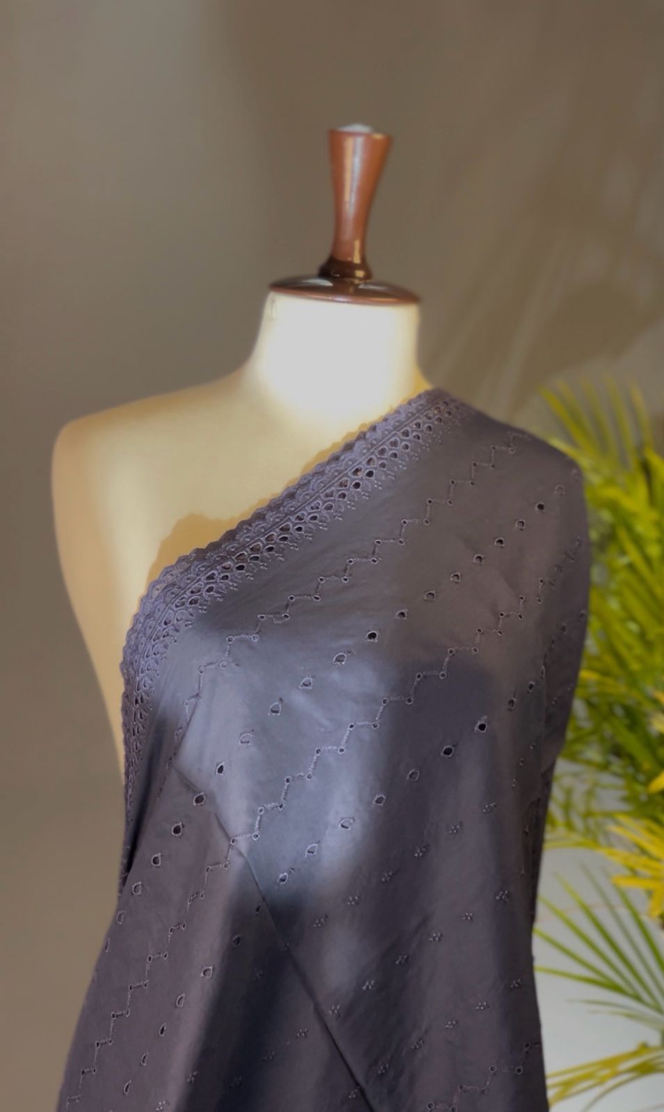 Navy Night Chikan Kari Summer Shawl