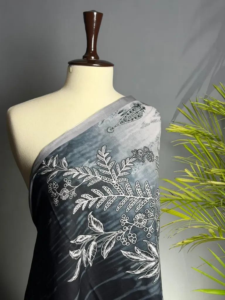 Shadow Blossom Zam Zam Print Dupatta